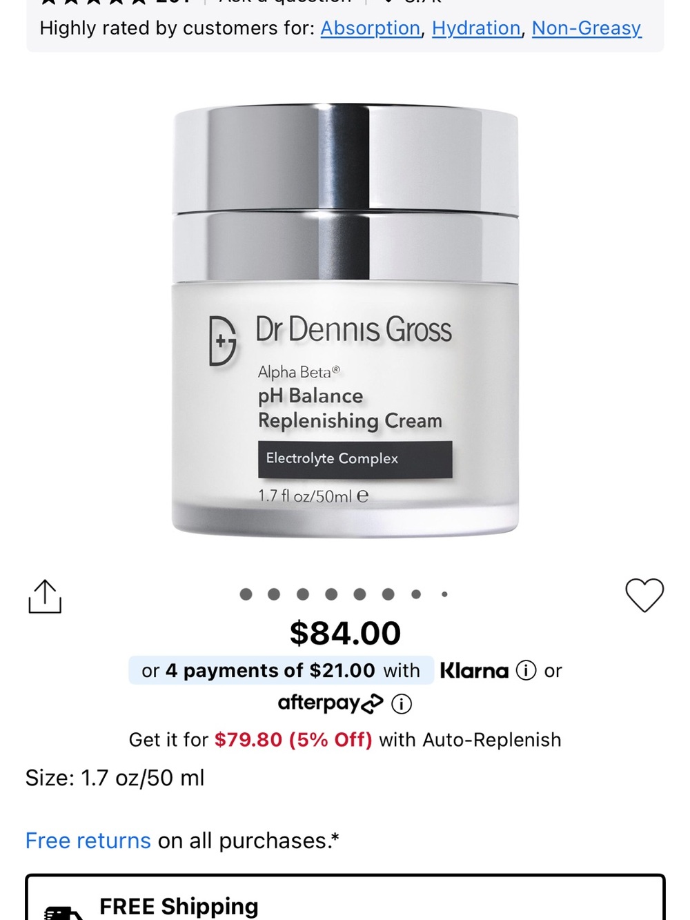 Dr. Dennis Gross Alpha Beta pH Balance Replenishing Cream